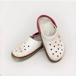 Crocs Pink Crocband Sequin Clogs Rainbow Sequins